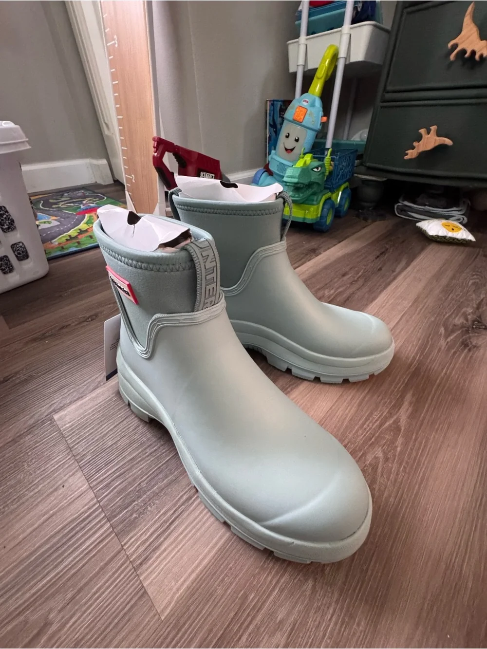 Hunter Chunky Chelsea Boot in light blue